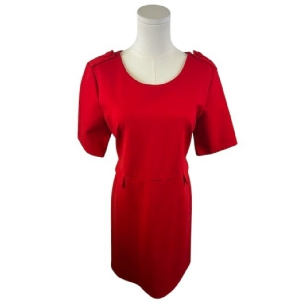 Julie Brown NYC Sheath Dress Women's Size XL Red Short Sleeve Buttons
